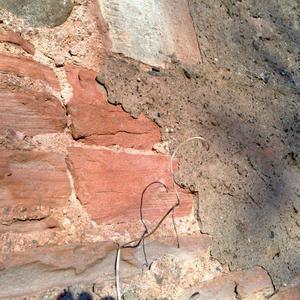 Rear rubble stone wall