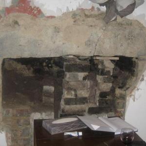 Stone lintel exposed