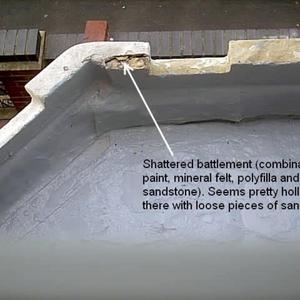 Deck and inside of parapet