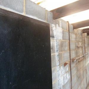 Long wall from back door