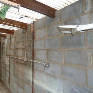 Long wall from main doors