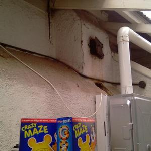 Cable run and dip in flue