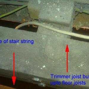 Trimmer butted upto original joist