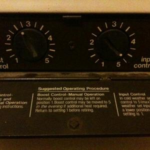 Controls for the downstairs storage heater