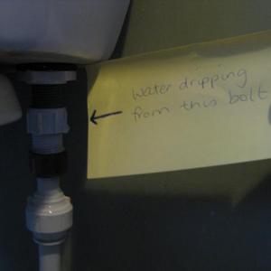 Water is dripping from this bolt