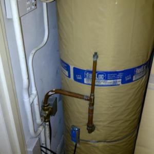 Long view of airing cupboard contents