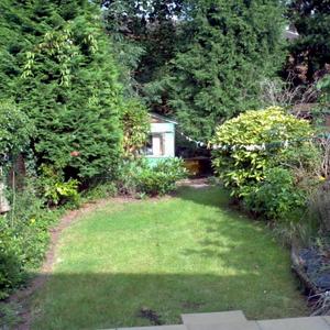 Existing garage and trees