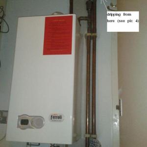 Boiler showing origin of dripping