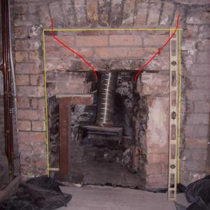 The fireplace before