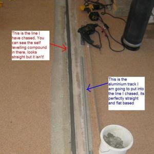 Line chased in floor