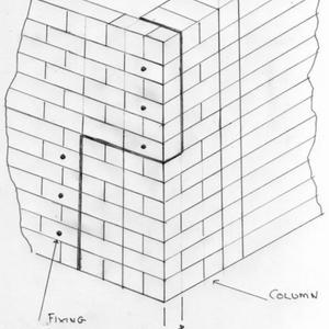 Fixing wall to column