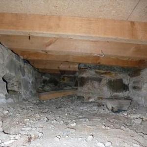 Under floor looking at fireplace 2