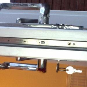 Patio door lock button