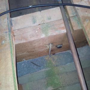 Joist upstairs wall sits on.