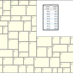 8 sizes paving pattern
