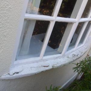 Rotten bow window sill
