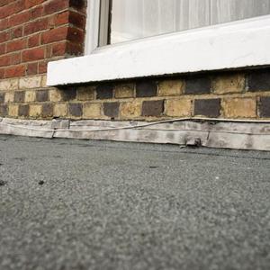 Flashing above the flat roof