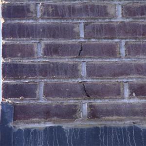 close up of split brick