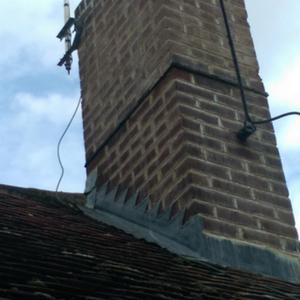 corner of stack on which water comes in