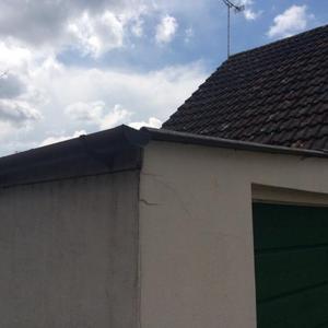 Front left corner of garage