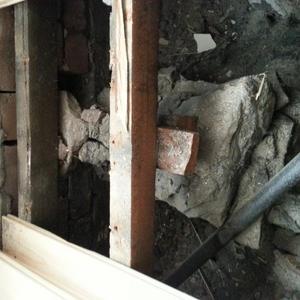 two little joists precariously sitting