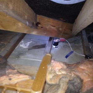 Inside attic first stage of rain