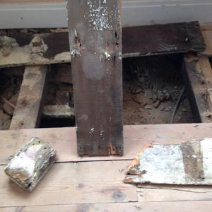 Area where we've lifted up further floorboard