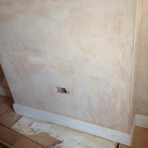 Chimney breast in front reception room