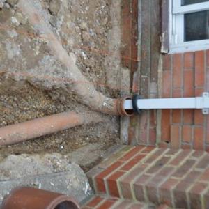 Exiting existing house foundations.