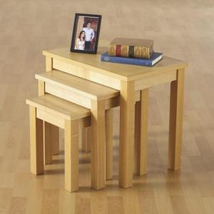 Natural Oak Veneer Nest Of Tables