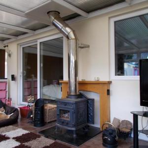 Wood burner in Conservatory