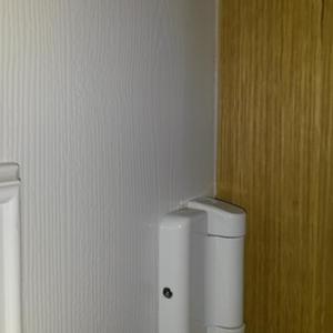 top hinge - door closed, cover cap off