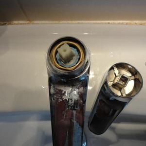 Top view of tap with handle off