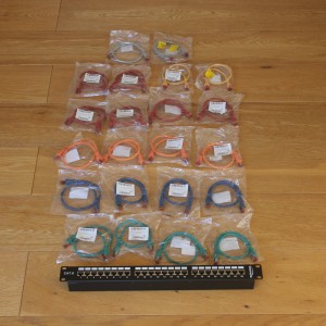 24 Port CAT 6 Patch Panel and 22 x 0.5m CAT6 Patch cables