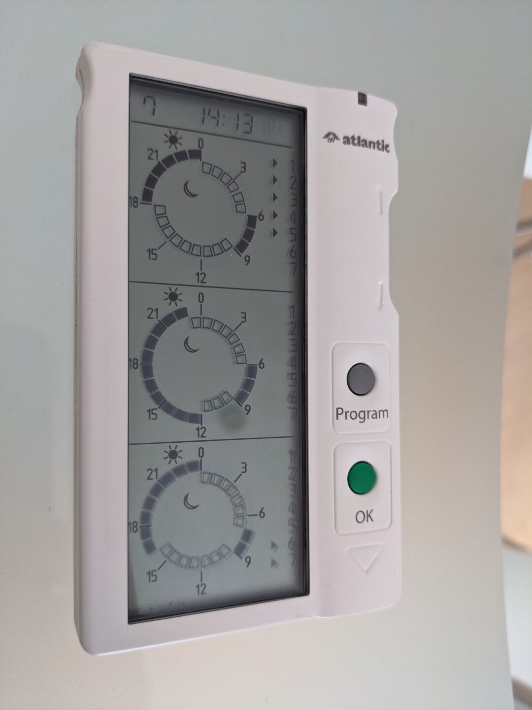 Atlantic Electric panel heaters no longer following programme DIYnot