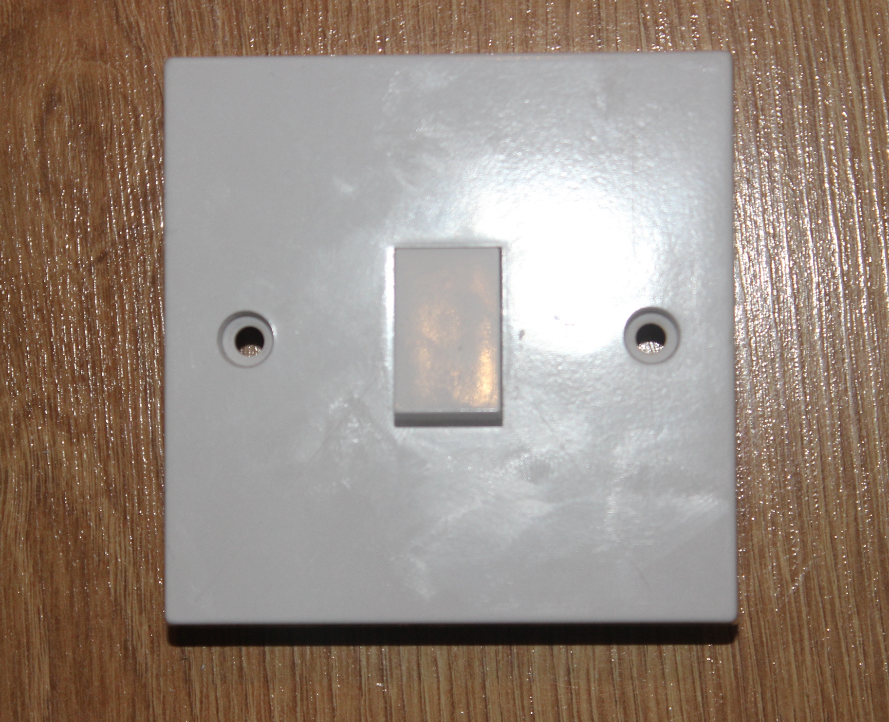 A light switch without earthed screw holes. (2)