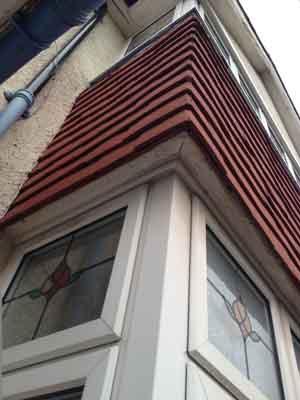 Above right inside corner