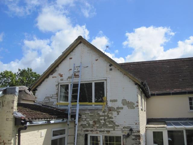After removing cladding - note short lintel!