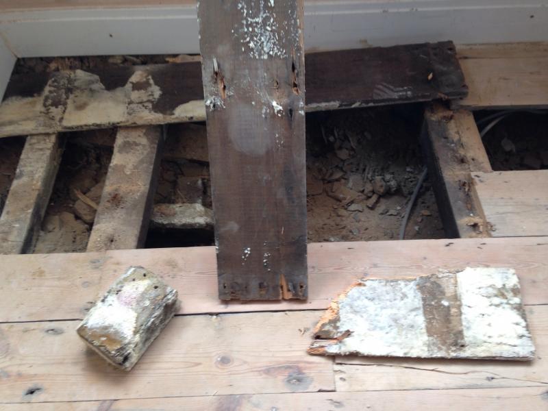 Area where we've lifted up further floorboard