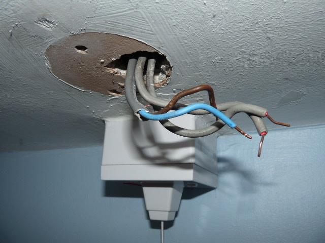 Bathroom light switch ceiling wires