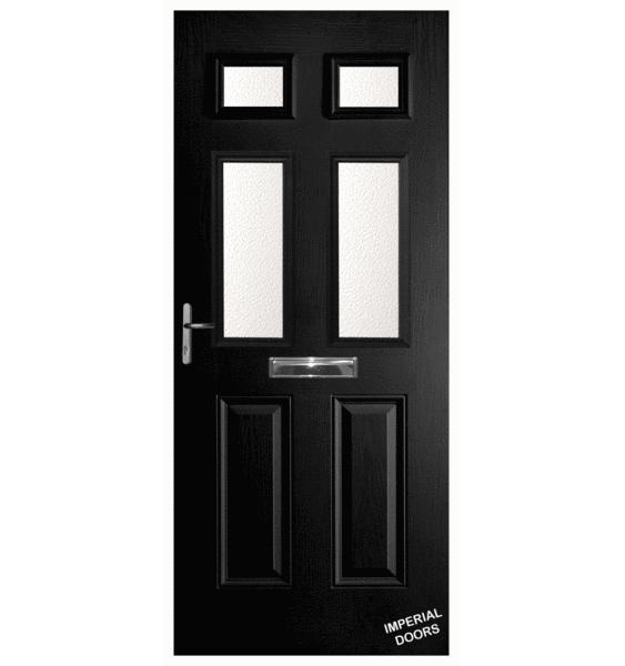 Black Picadilly Four Composite Door (Plain)