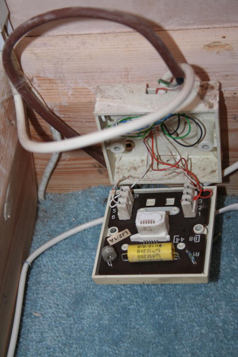 Brown cable from outside coming in