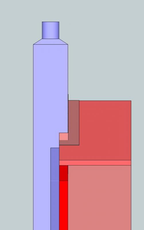 Chimney and party wall looking straight on