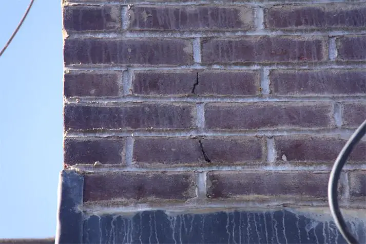 close up of split brick