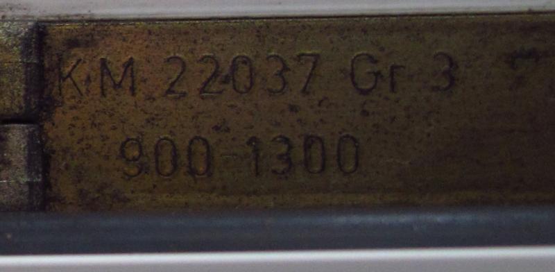 Code numbers on side on window