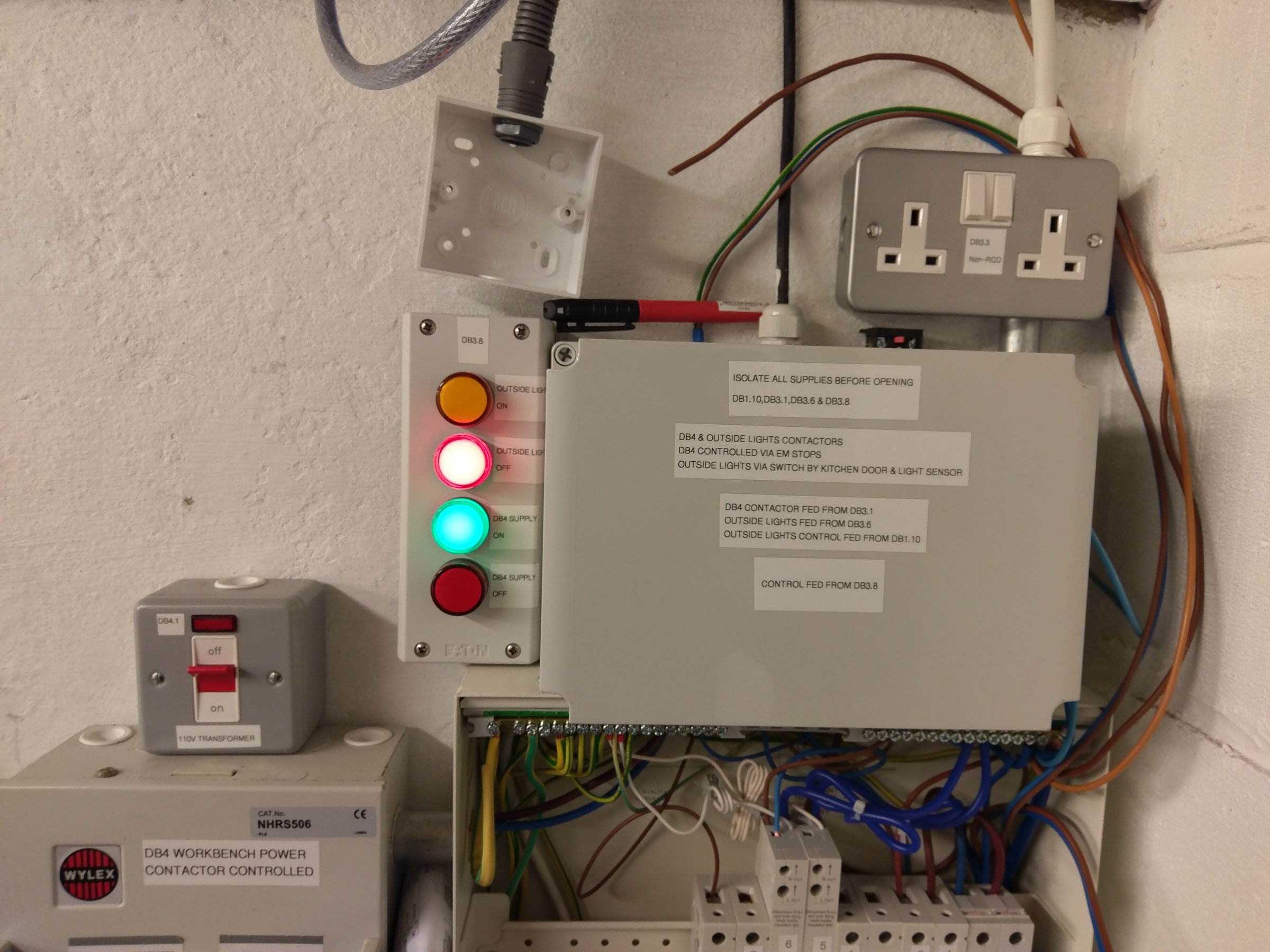 Contactors box finishedand labeled