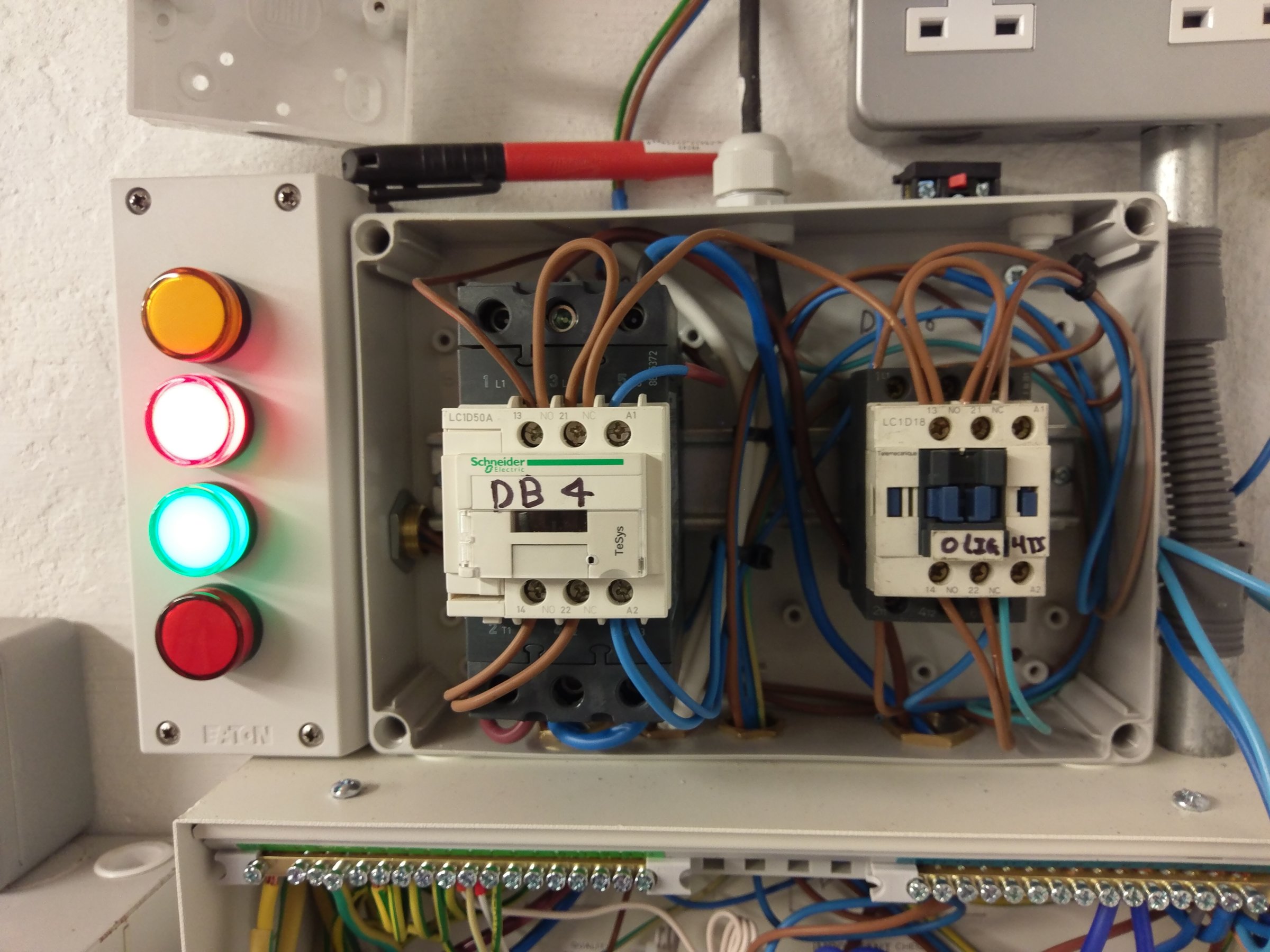 Contactors wired