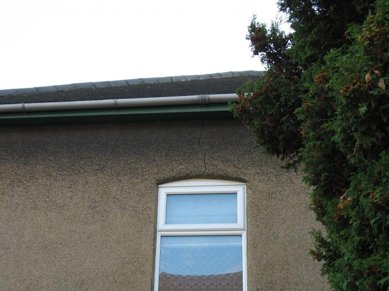 crack above window