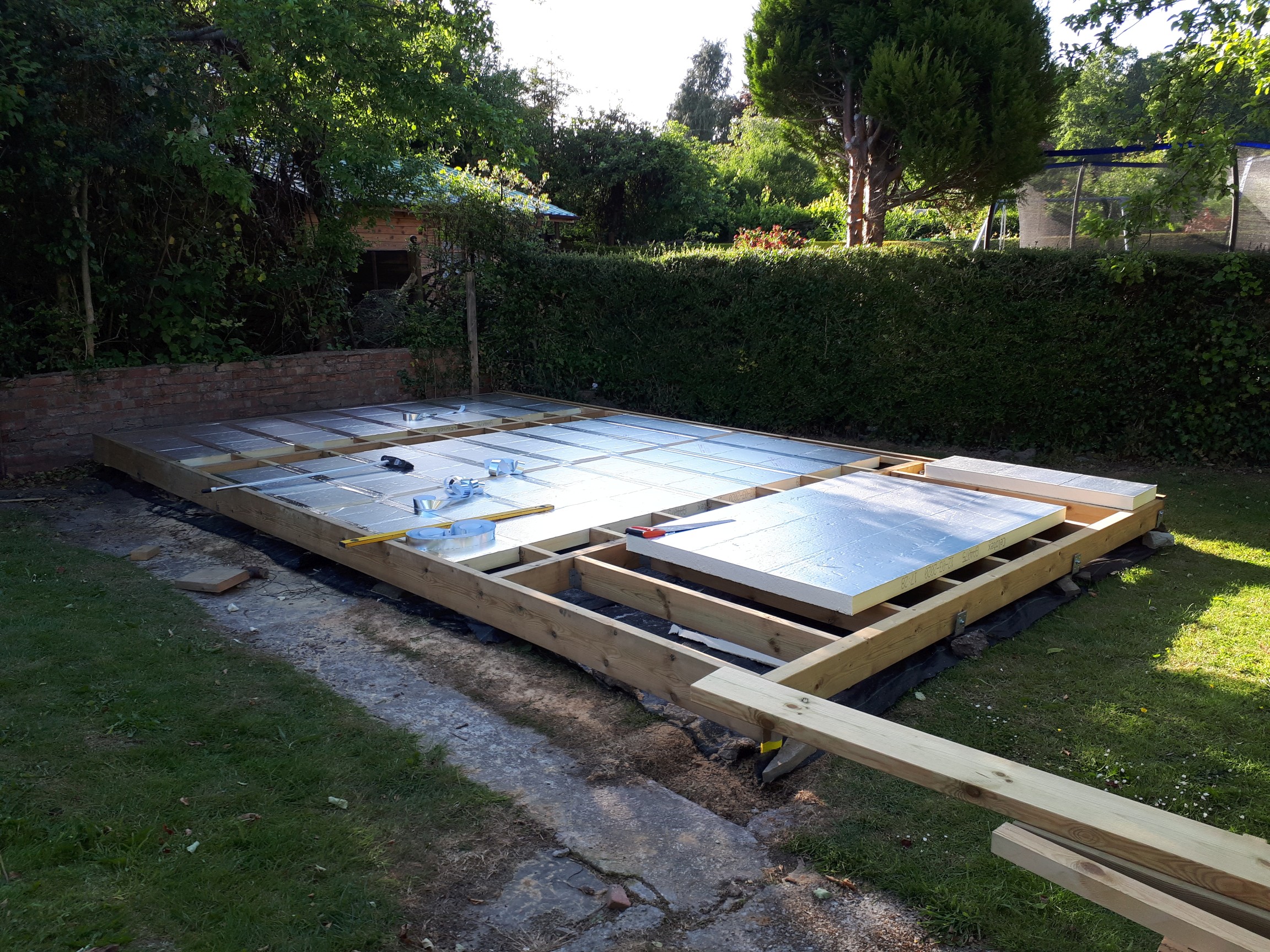 cutting to fit between timbers