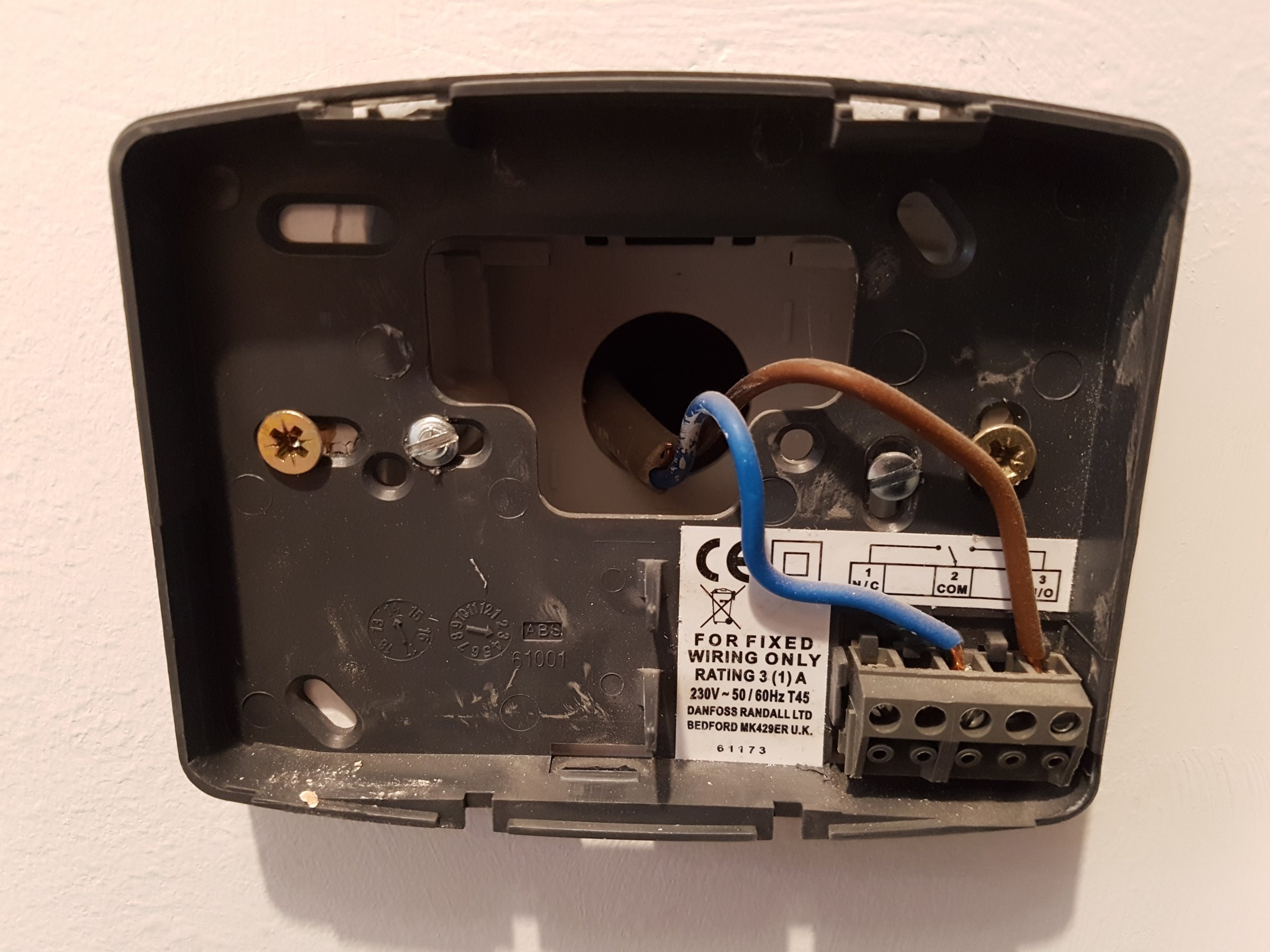 Danfoss thermostat backplate